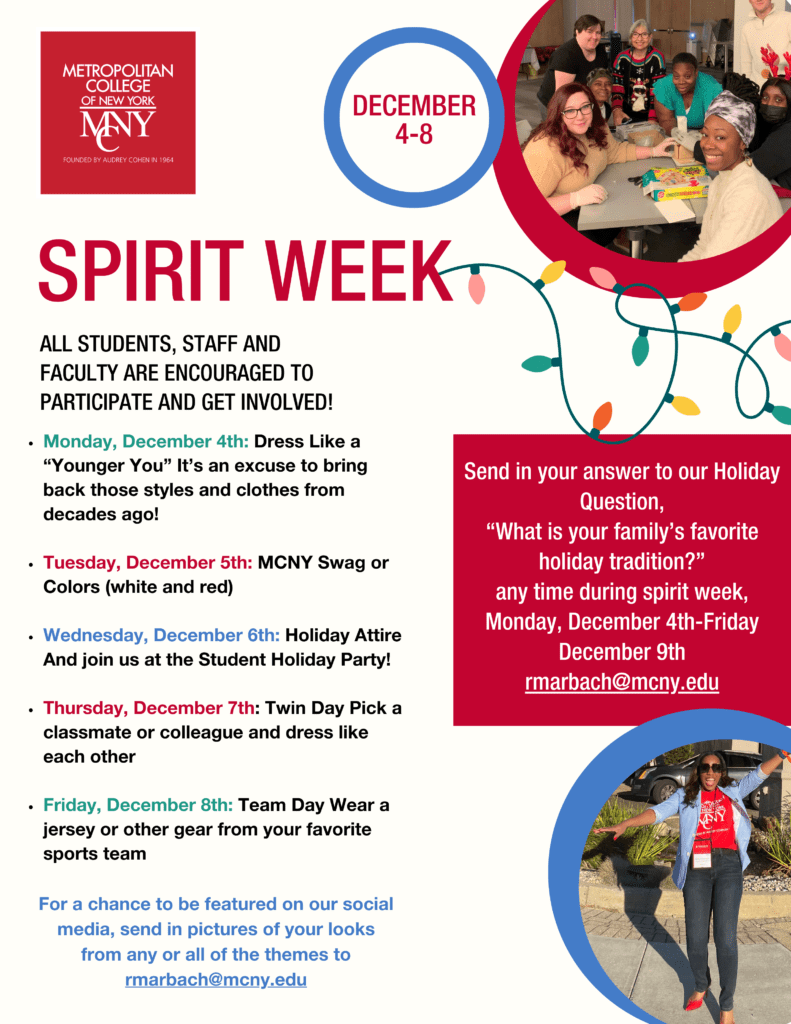 It's Spirit Week! - MCNY It's Spirit Week! - MCNY